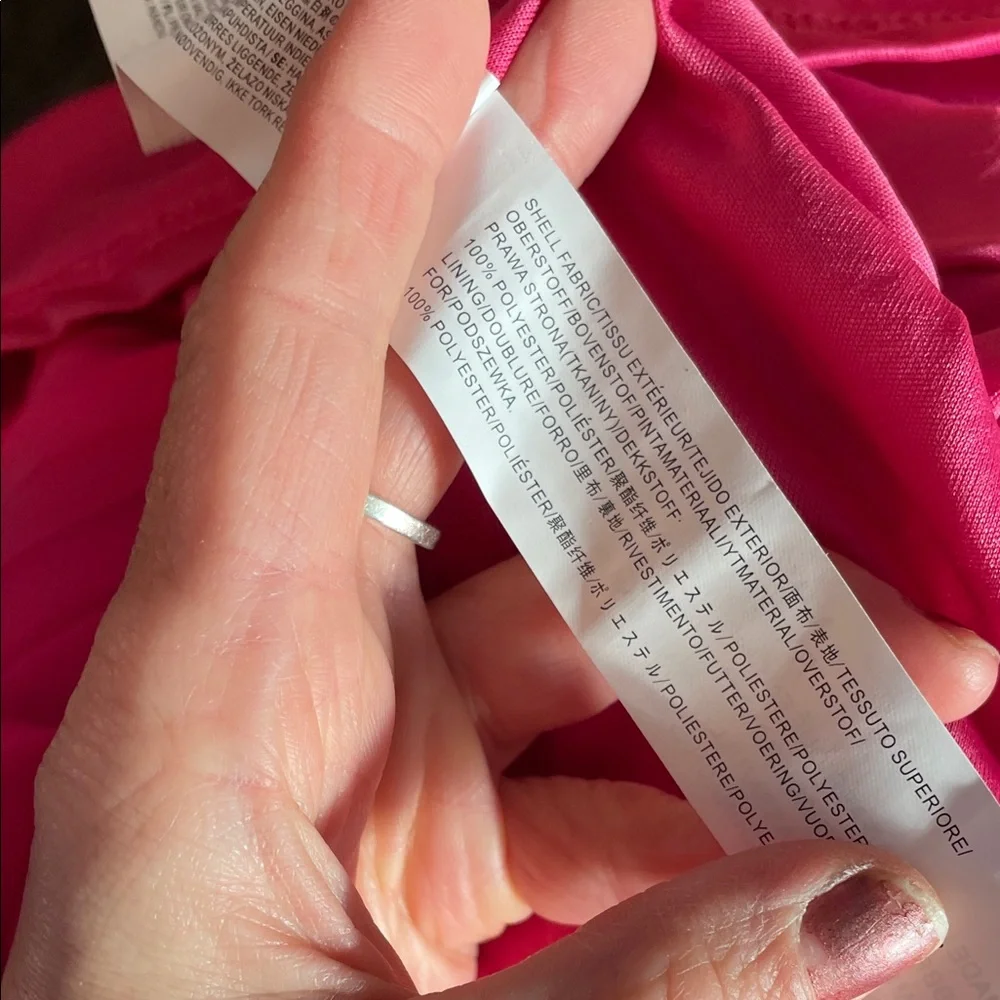Moon river Pink satin Dress with gathered bust, pleated skirt &Ruffle Sleeve - Picture 6 of 10